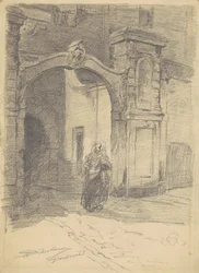 Dordrecht, ca 1870-77 (grafit på vävt papper)