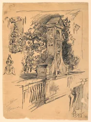 Studier från en bro i Florens, Italien