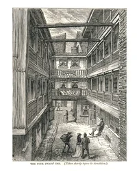 The Four Swans Inn strax före rivningen, 1878