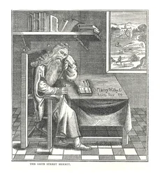 Eremiten på Grub Street. Från en bild publicerad av Richardson, 1878