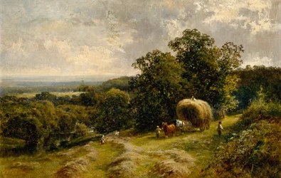 Carting Hay nära Brockham, Surrey