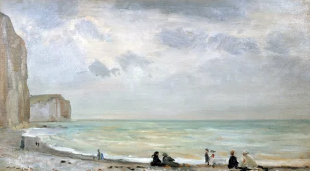 The Beach at Dover (olja på panel)