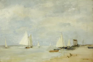 Yachts in the Cutting (olja på duk)