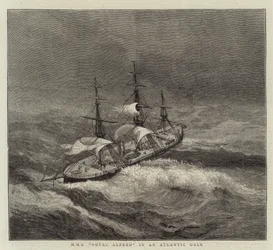 HMS Royal Alfred i en atlantisk storm