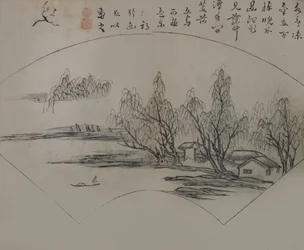 Landskap efter Wen Tong 1018-1079, från Mustard Seed Garden Manual o..., första upplagan, 1679.