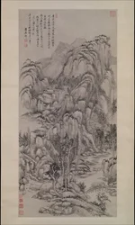 Landskap efter Wu Zhen, daterat 1695.