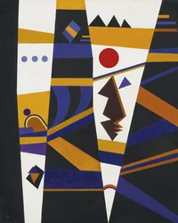 Bindande av Kandinsky, Wassily Vasilyevich (1866-1944). Olja på duk, storlek: 70x60