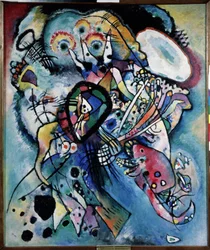 ""Två ovaler"" (komposition N. 218) Akvarell av Vassily Kandinsky (eller Wassily Kandinski eller Kandinskij)