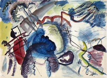 ""Esquisse pour peinture a bordure blanche"" (Skiss för målning med vit kant) (Design för målning med vit kant) Målning av Wassily Kandinsky