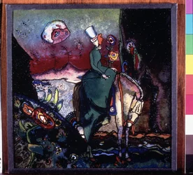 ""The Amazon"" Trämålning av Vassily Kandinsky (eller Wassily Kandinski eller Kandinskij