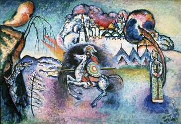 "" Le Cavalier (Sankt Georgs dag) "" Målardagen Vassily Kandinsky