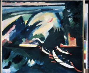 "" Le Lac "" Målardagen Vassily Kandinsky (au Wassily Kandinsky