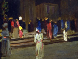 ""Le parc de saint Cloud, entree"" (Park of Saint-Cloud, Entré) Målning av Wassily Kandinsky (eller Wassily Kandinski eller Kandinskij