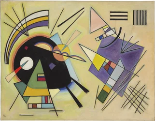 Svart och violett, målning av Wassily Kandinsky (eller Wassily Kandinski eller Kandinskij)