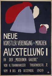 Affisch för den första utställningen av Neue Künstlervereinigung München..., 1909.