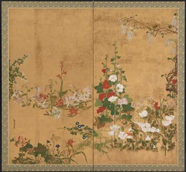 Blommor, Edo-perioden, tidigt-mitten av 1700-talet.