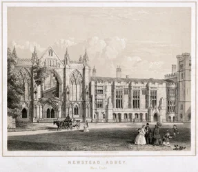 Västra delen av Newstead Abbey, Nottinghamshire, c1860