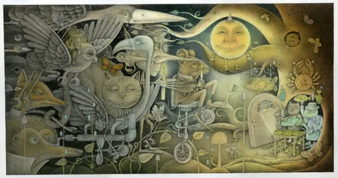 Creatures Appeared Out Of The Dark, 2010 (blandteknik på kartong)