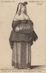 Hustru till en medborgare eller köpman i Antwerpen, 1650.