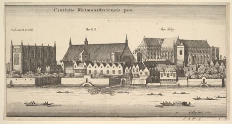 Del av staden Westminster, Westminster från floden, 1647.