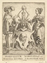 Dödens vapen, från Dödsdansen, 1651.