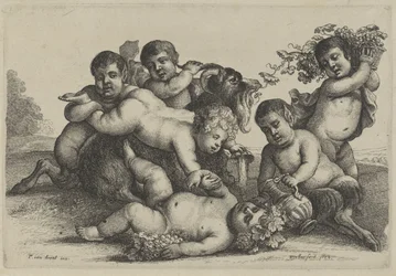 Tre små pojkar, två satyrer och en bacchant en get Putti and Satyrs (serietitel)