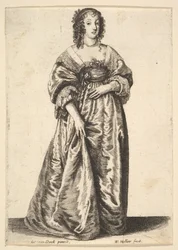 Figur av en dam som står, 1625-77.