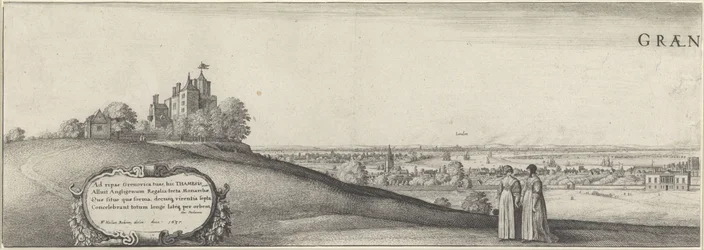 Utsikt över Greenwich (vänster tallrik) Greenwich (titel på objekt)