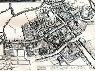 Hollars plan av Oxford, c1643