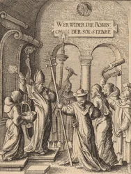 Jesus inför Kaifas.
