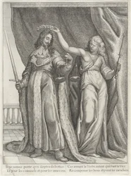 Kung Karl I av England hyllad av Justitia