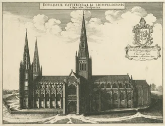 Lichfield Cathedral - South View: gravyr, 1672