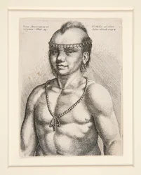 Porträtt av en indian, troligen krigaren Jaques från Musee-Delaware-nationen