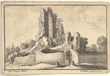 Ruiner och en gallerport på Esquiline Hill i Rom, 1673.