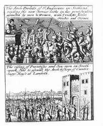 Ärkeprelaten av St Andrews predikar i Skottland; uppgång av lärlingar och sjömän vid Lambeth Palace
