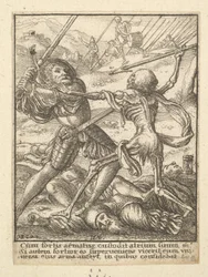 Riddaren, från Dödsdansen, 1651.