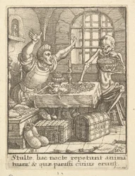 Snålen, från Dödsdansen, 1651.