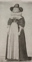 Engelska kvinnors flera vanor, från adeln till landets kvinnor..., 1640.