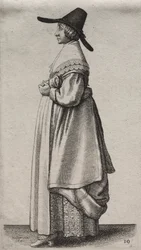 Engelska kvinnors flera vanor, från adeln till landets kvinnor..., 1640.