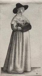 Engelska kvinnors flera vanor, från adeln till landets kvinnor..., 1640.