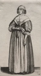 Engelska kvinnors flera vanor, från adeln till landets kvinnor..., 1640.
