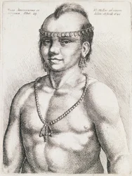 Tjugotre år gammal indian från Virginia, gravyr av Wenceslaus Hollar (1607-1677)