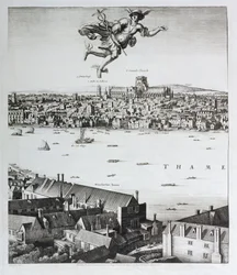 View of London, publicerad 1647 (faksimilkopia) (detalj)