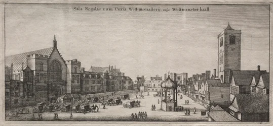 Utsikt över London: New Palace Yard med Westminster Hall och Clock House