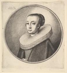 Kvinna med rund spetskrage, 1644.