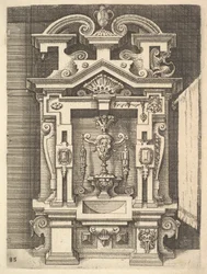 Design för en Lavabo, skylt 85 från Dietterlins Architectura, 1598.