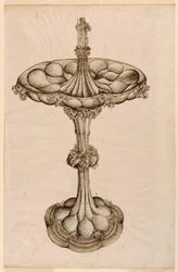 Teckning, mittstycke i silver, 1498