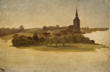 Utsikt mot Erkrath kyrka, studie