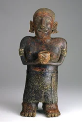 Stående kvinnlig figur, c.200 B.C.E.-300 C.E. (keramik med röd, vit och svart slipfärg)