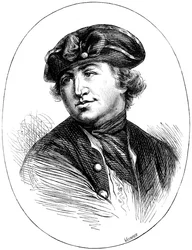 Commodore Robert Hopkins, amerikansk sjöbefälhavare, från ett tryck från 1776, c1880
